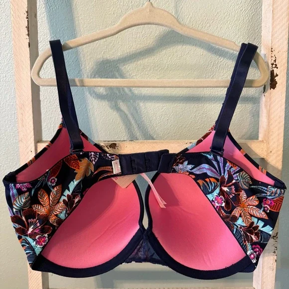 NWT Pink By Victoria's Secret Wear Everywhere Bra Push Up 32DD Tropical Botanic - Picture 4 of 8